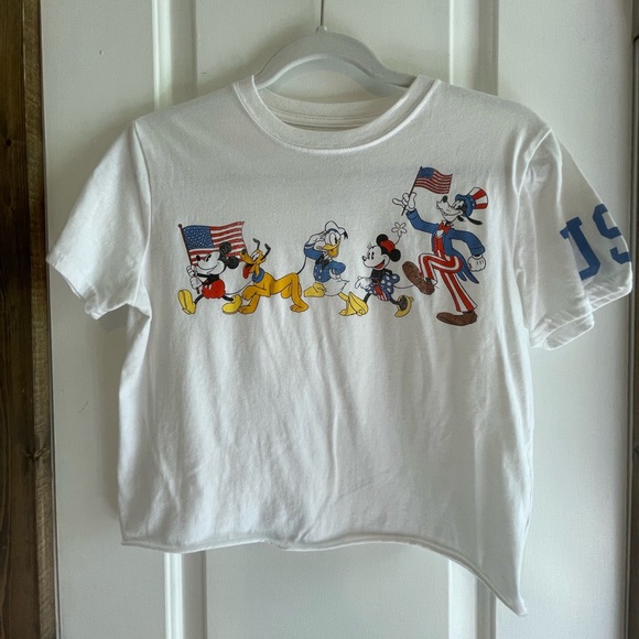 Disney Tops - Disney ‘USA’ Mickey Mouse & Crew Crop Top
